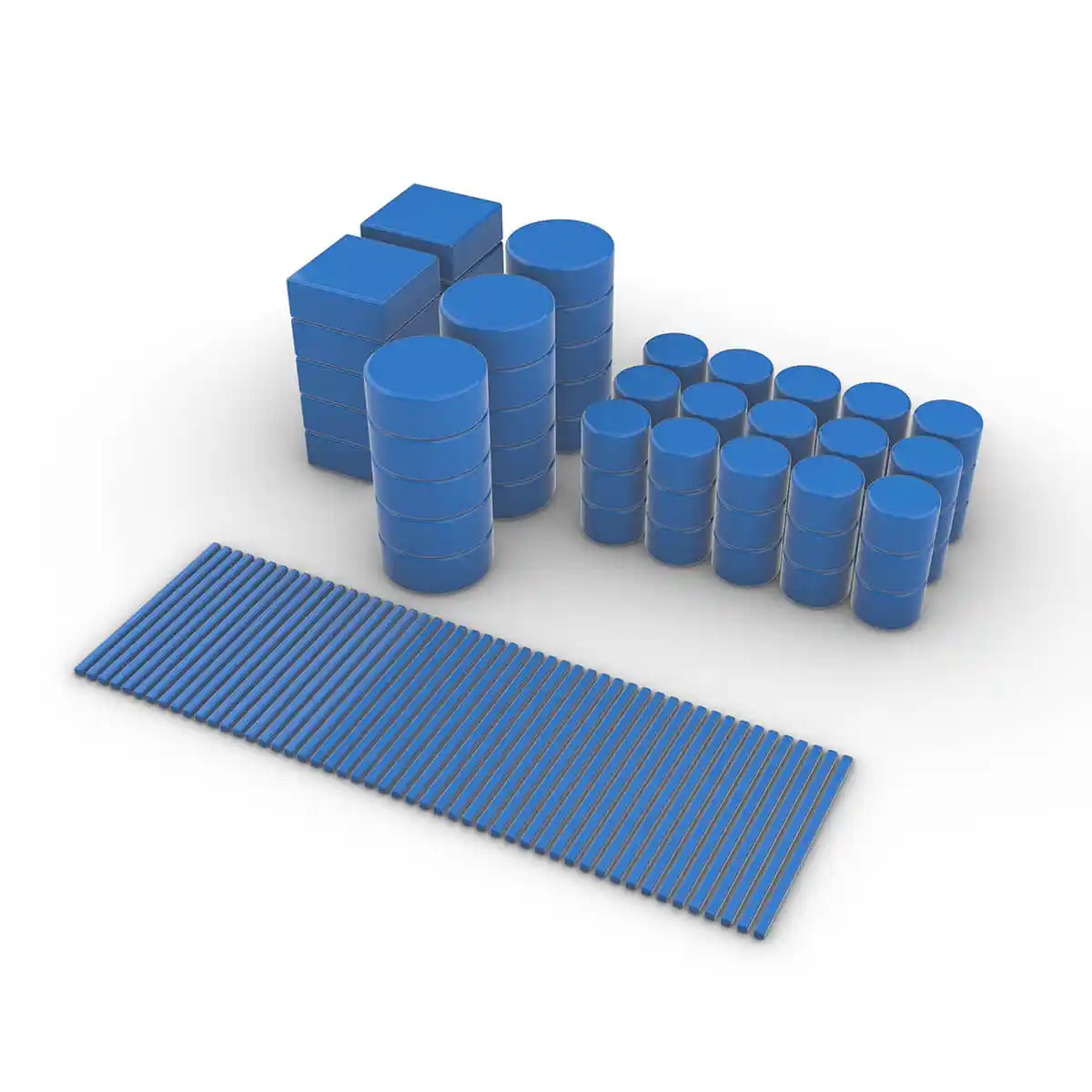 60 Fichas y 50 palitos, material para test Tedi-Math